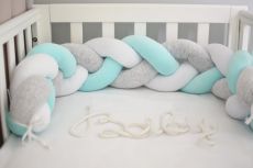 Бампер-коса Baby Veres White Mint Grey 120*15